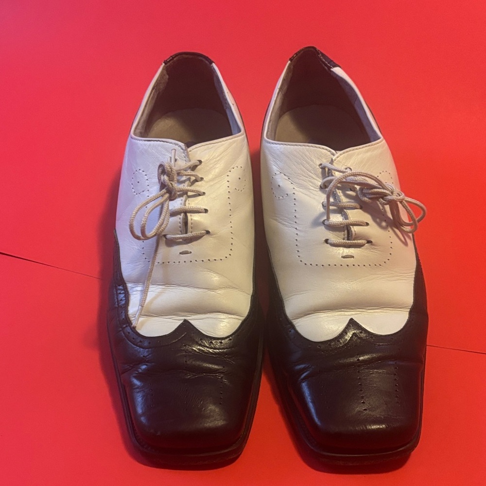 Classic Black and White Men's Dress Shoes